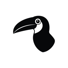 vector illustration of a toucan  on white background 