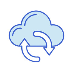 Cloud data synchronization and transfer process illustration icon art