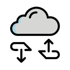 Simple fluffy cloud illustration against a White Background design