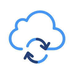 Cloud with Circular Arrows: Data Sync and Backup Concept