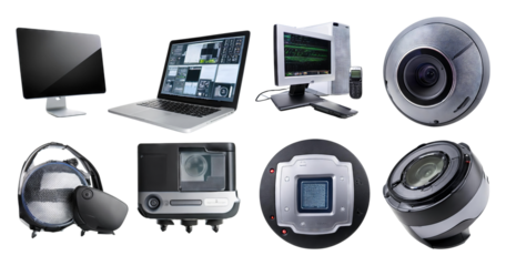 Modern Technology Devices and Gadgets for Professional Use, isolated on transparent background