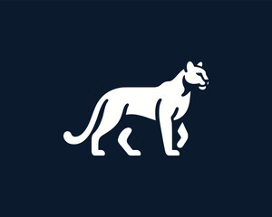 white cougar logo for wildlife branding