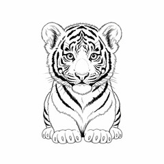 Fototapeta premium tiger on white background