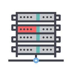 Modern Server Rack Icon Depicting Technology and Data
