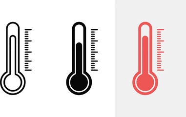 Thermometer temperature check medical healthcare fever hot cold scale measure illness diagnostic tool vector editable vector illustration with png format