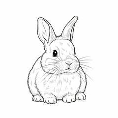 Fototapeta premium white rabbit on white background