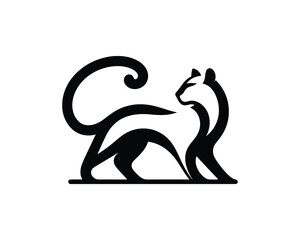 Flat cougar logo design for company use