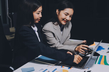 Accounting company provide finance and taxation planning for profitable cash flow, Auditor and accountant team working in office, analyze financial data and accounting record with calculator.Insight