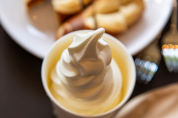 high angle view of the ice cream