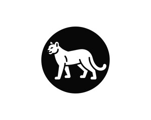 Flat cougar icon logo for business design