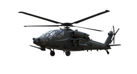Helicopter isolated on white or transparent background. PNG