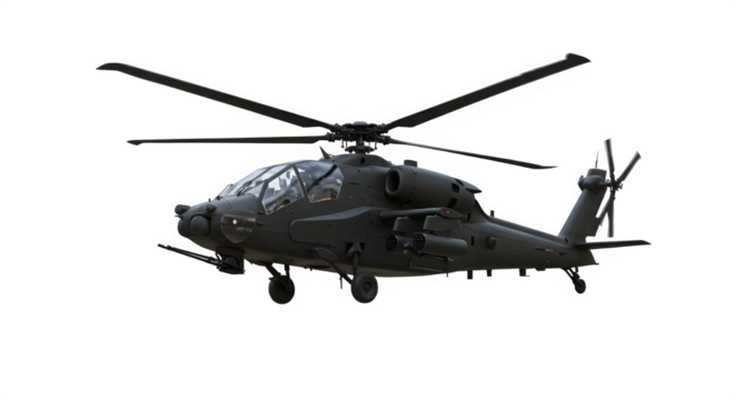 Helicopter isolated on white or transparent background. PNG