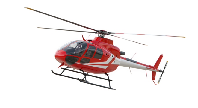 Helicopter isolated on white or transparent background. PNG