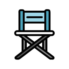 Director's chair icon on a White Background illustration
