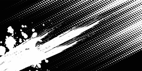 Abstract speed lines style blue color halftone banner design template.Dots halftone white blue color pattern gradient grunge texture background. Dots pop art comics sport style white and black