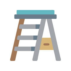 Flat design ladder on White backdrop for domestic use