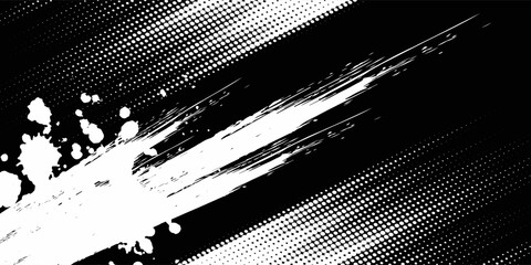 Abstract speed lines style blue color halftone banner design template.Dots halftone white blue color pattern gradient grunge texture background. Dots pop art comics sport style white and black