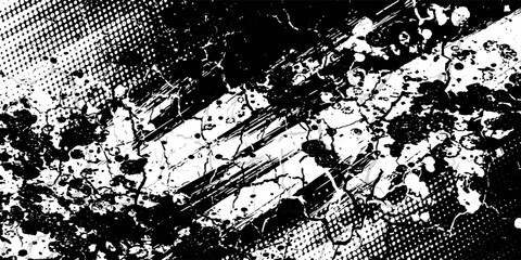 Halftone dots pattern white and black gradient grunge texture background. Pop art comic style vector illustration dots