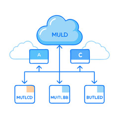 Schematic Diagram of Cloud Data Flow with Labeled Components