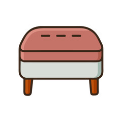 Isolated cartoon vector of a stool with short legs