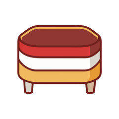 Striped ottoman vector illustration on White Background simple style