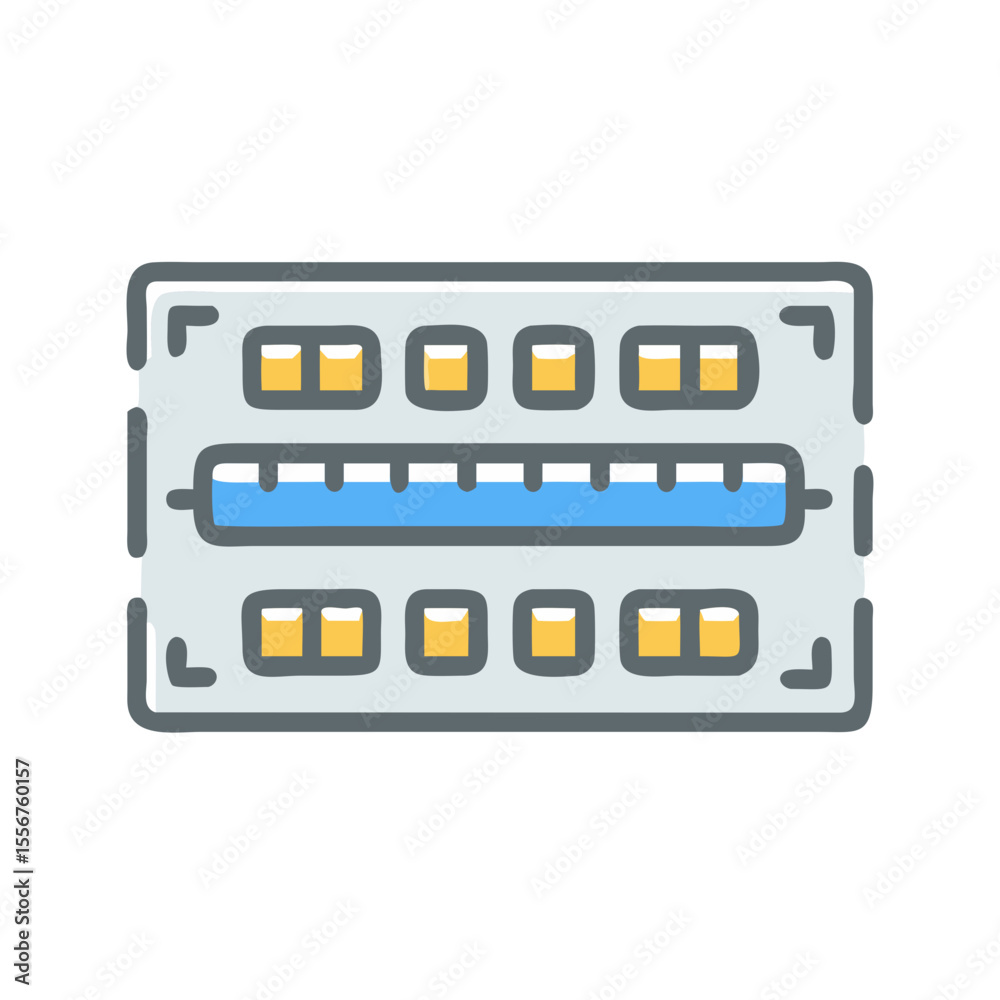 Aufkleber simplified image of computer memory module on white background