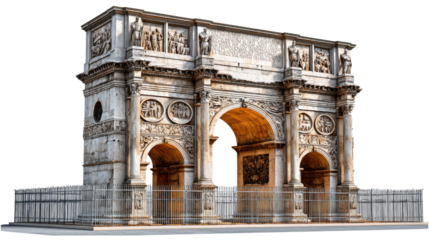 Triumphal Archway in Rome: The awe-inspiring Arch of Constantine, an ancient Roman triumphal arch stands as a testament to Rome's glorious past.