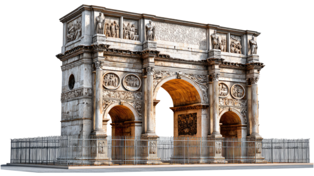 Triumphal Archway in Rome: The awe-inspiring Arch of Constantine, an ancient Roman triumphal arch stands as a testament to Rome's glorious past.