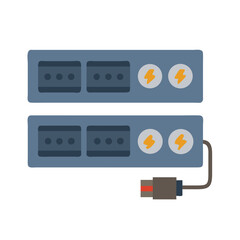 Isolated Server Rack with Blue Tone on White Background