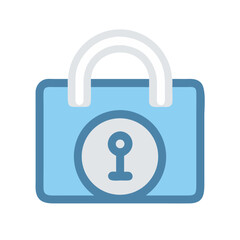 Flat vector lock icon security concept on White Background