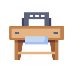 Flat vector illustration of a workbench on a White Background