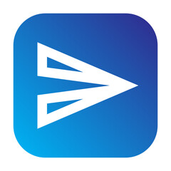 Line icon of a send arrow, representing message or data submission.