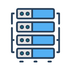 Stacked Servers Icon Depicting Data Storage and Networking