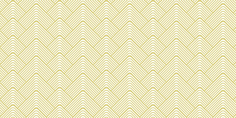 Art deco seamless pattern. Repeating line patern. Abstract diamond lattice. Gold triangle background. Repeating geometric rhomb graphic. Repeat reticulated egypt design for prints. Vector illustration