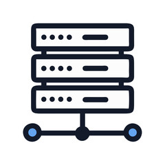Vector illustration of network server data storage, minimalist design
