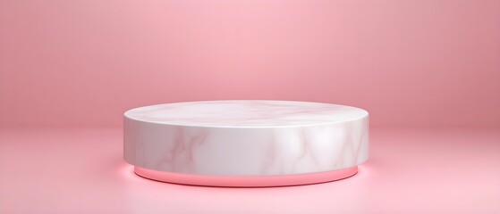 Elegant round display pedestal on soft pink backdrop