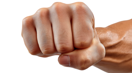 Strong Fist Gesture: A close-up image showcases a clenched fist, radiating power, resolve, and determination. This image conveys a sense of strength and action.