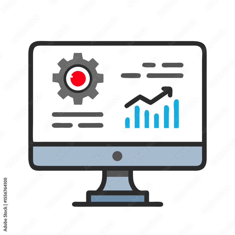 Poster Computer screen showing data analysis and automation process