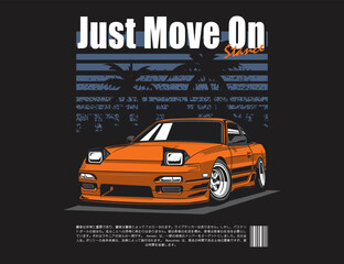 legend street racing 90s car vector graphic tees with retro style illustration