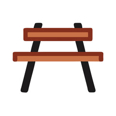 Simple park bench illustration against a White Background