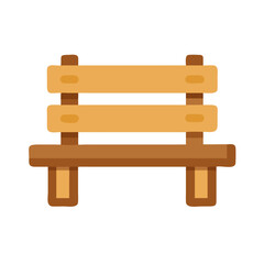 Rustic wooden bench illustration with a flat design style