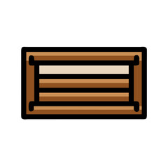 Rustic wooden crate container against a White Background