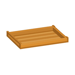 Isometric wooden tray with White Background for commercial use