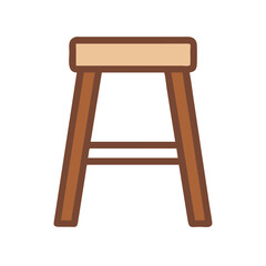 Minimalist stool vector illustration on simple White Background