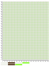 Light Green Plaid Fabric with Ruler and Color Swatches for Design and Measurement Reference in...