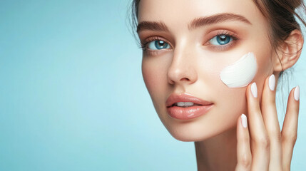 A beauty expert applying facial primer to a client face to prepare for makeup application.