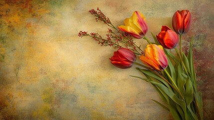 Tulips in a Meadow A Serene Floral Arrangement