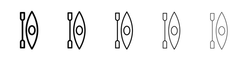 canoe icon thin flat outline style vector sign