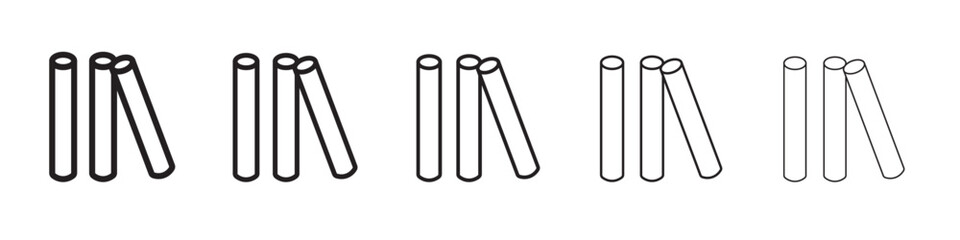 Chalk icon thin flat outline style vector sign