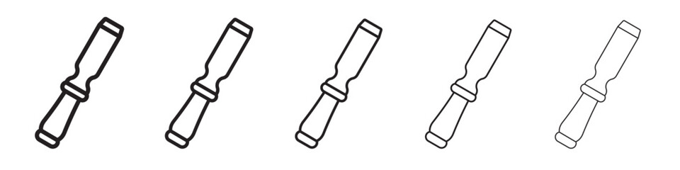 chisel icon thin flat outline style vector sign